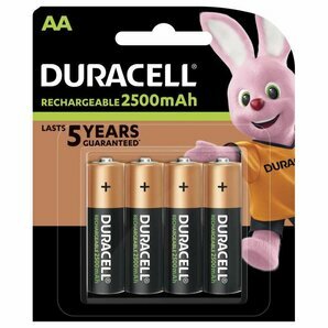Piles rechargeables AA 2500mAh Duracell (Blister de 4)
